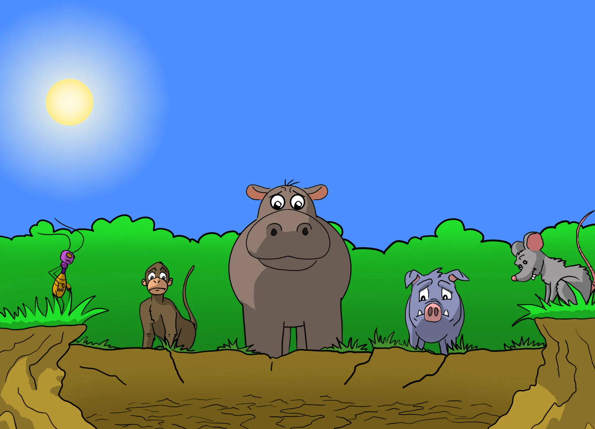 Image illustraton for the book:Hippo’s Muddy Mud