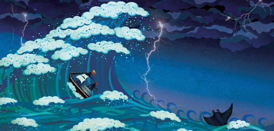 Image illustraton for the book:Pishi Caught in a Storm