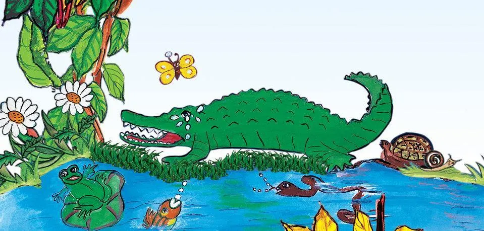 Image illustraton for the book:Sniffles the Crocodile and Punch the Butterfly