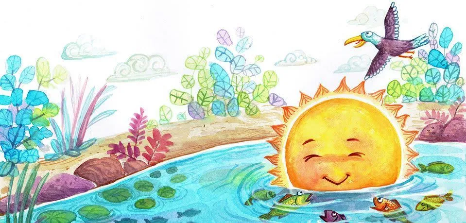 Image illustraton for the book:The Sun takes a Bath