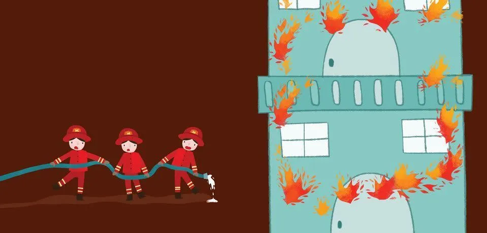 Image illustraton for the book:The School is on Fire!