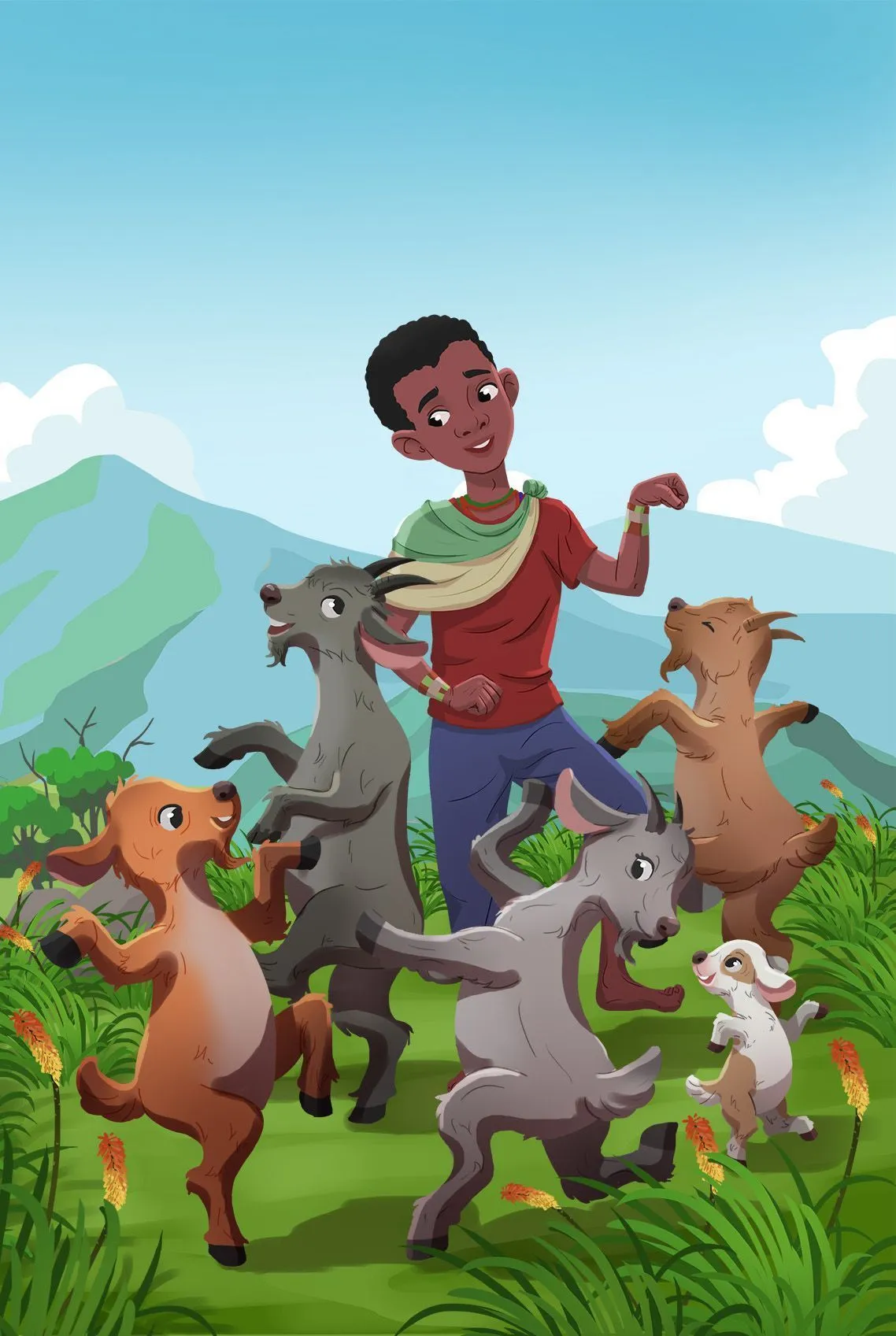 Image illustraton for the book:Kaldi and the Dancing Goats